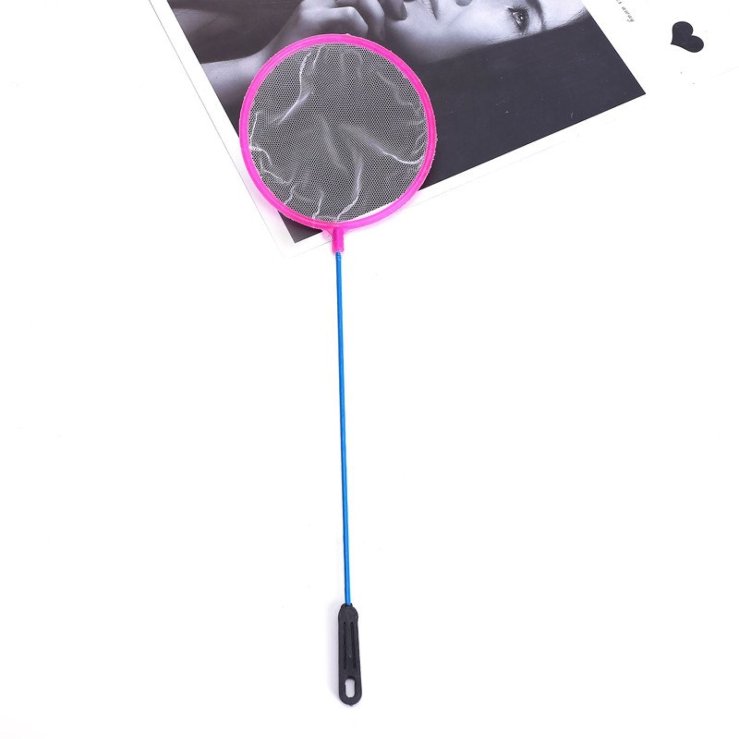 roze vissersnet kinderen met lang handvat